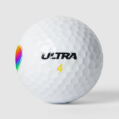 Balles De Golf Bright Rainbow Heart Golf Balls (Logo)