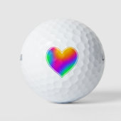 Balles De Golf Bright Rainbow Heart Golf Balls (Devant)