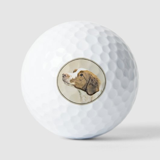 Balles De Golf Brittany Peinture - Cute Original Chien Art (Recto)