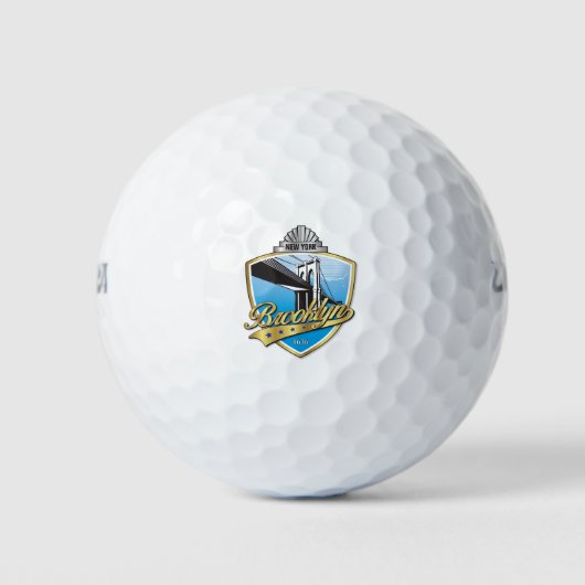 Balles De Golf Brooklyn Design Gold (Devant)