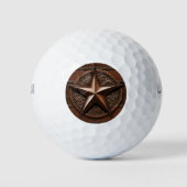 Balles De Golf Brown Cowboy Rustique Western Country Texas Star (Devant)
