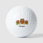 Balles De Golf Brown Owl Design Personalised (Recto)