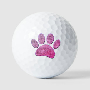 Balles De Golf Brûlure Paw Dog Imprimer En Rose