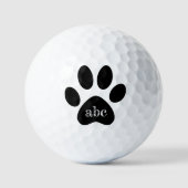Balles De Golf Budget Rustique Monogramme Initiales Chat Chien No (Recto)