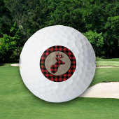 Balles De Golf Buffalo Plaid Deer Head