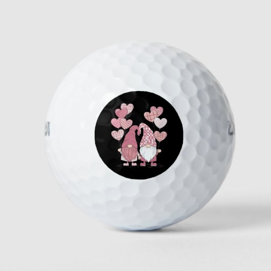 Balles De Golf Buffalo rose Plaid Heart Gnomes Saint-Valentin (Devant)
