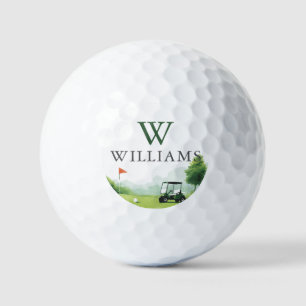 Balles De Golf Buggy de Golf Classique Nom Personnalisé Monogramm