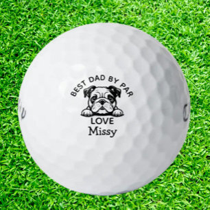 Balles De Golf Bulldog Peeking Chiot Personnaliser
