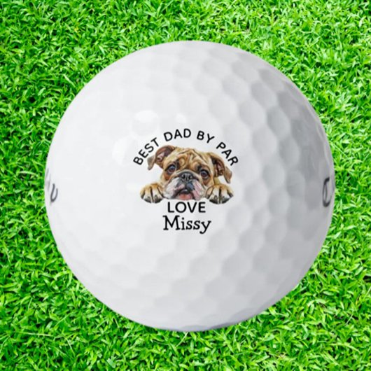 Balles De Golf Bulldog Personnaliser Cadeau Papa