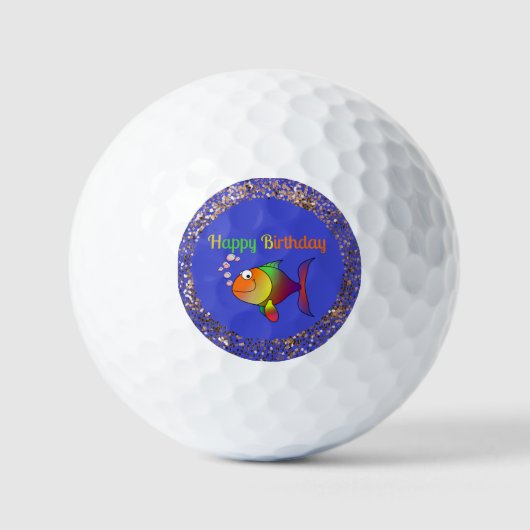 Balles De Golf Bulles, Poisson d'anniversaire, (Recto)