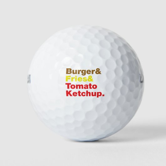 Balles De Golf Burger & Fries & Tomato Ketchup. (Devant)