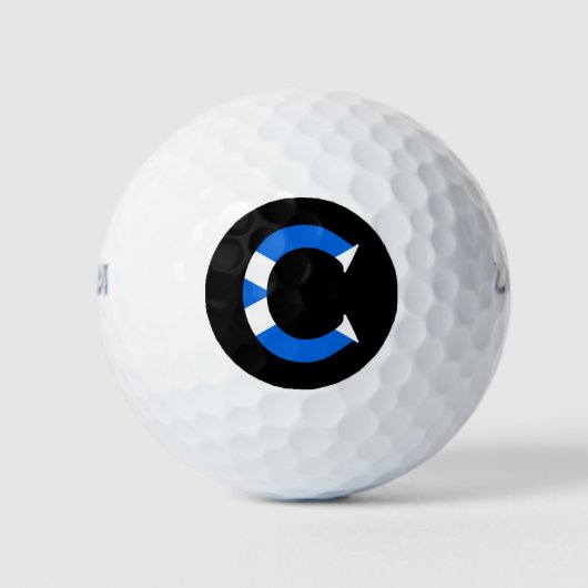 Balles De Golf C Monogramme superposé sur le drapeau écossais wu  (Devant)