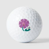 Balles De Golf cacahuètes | Illustration de la nature Fleur pourp (Recto)