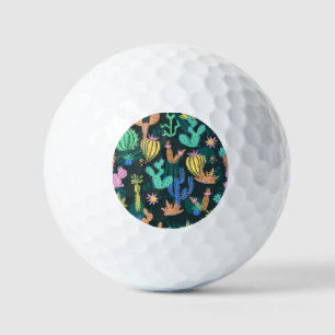 Balles De Golf Cactus dessiné à la main : sans couture scandinave