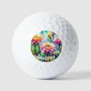 Balles De Golf Cactus Succulent Fleurissant Personnalisé à l'Aqua