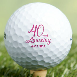 Balles De Golf Cadeau 40 ans pour sœur chic écriture rose