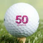 Balles De Golf Cadeau 50th Birthday pour Girlfriend - Floral 50<br><div class="desc">Vous cherchez quelque chose de sucré et sportif ? Cette boule de golf florale "50" est customisée avec le nom de votre petite amie et fait un gardien de charme pour marquer son anniversaire de jalon en style. Bon appétit !</div>