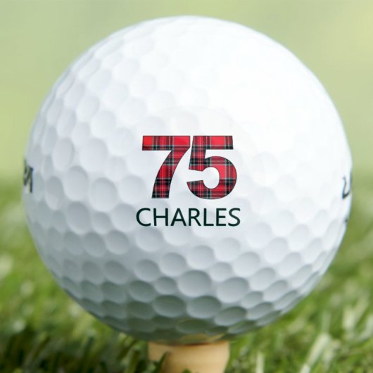 Balles De Golf Cadeau 75e anniversaire - Classy 75 ans Rouge Plai