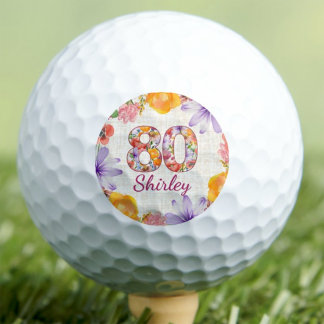 Balles De Golf Cadeau d'anniversaire 80 ans pour femme personnali