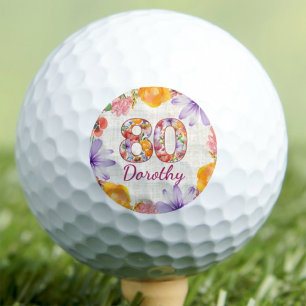 Balles De Golf Cadeau de 80e anniversaire grand-mère Élégant flor