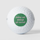 Balles De Golf Cadeau de mariage personnalisé rose vert gras (Devant)