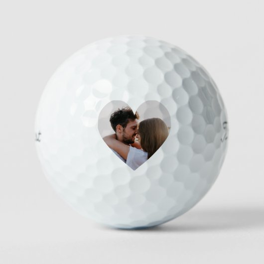 Balles De Golf Cadeau de modèle de photo en forme de cœur personn (Recto)