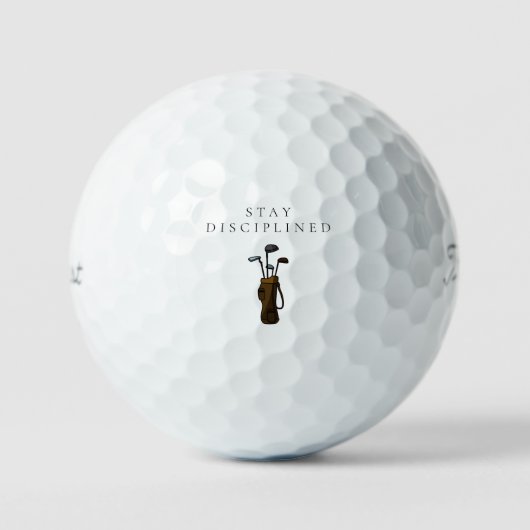 Balles De Golf Cadeau de motivation 'Restez Discipliné' (Recto)