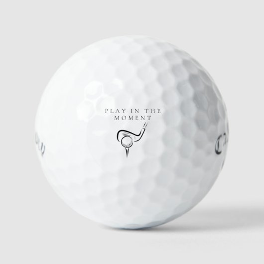 Balles De Golf Cadeau de pleine conscience 'Jouer dans l'instant' (Recto)
