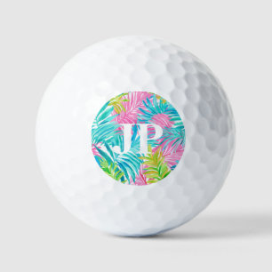 Balles De Golf Cadeau personnalisé avec monogramme et feuilles de