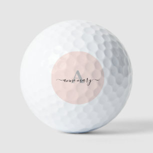 Balles De Golf Cadeau Personnalisé Monogramme Rose Pâle pour Femm