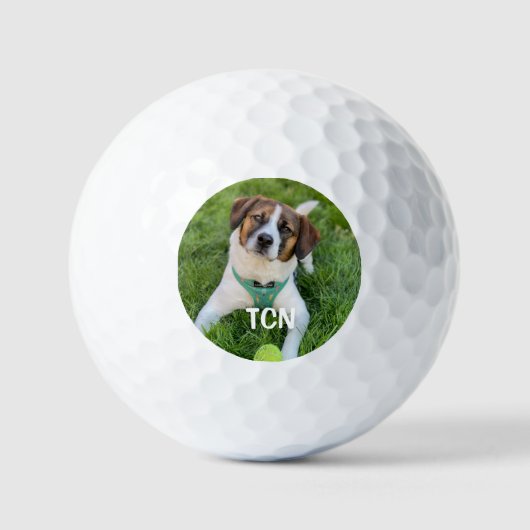 Balles De Golf Cadeau photo de chien monogrammé pour Golfer (Recto)