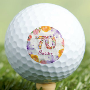 Balles De Golf Cadeau pour les 70 ans de maman personnalisé flora