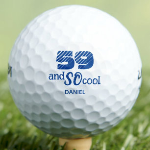 Balles De Golf Cadeau pour son 59e anniversaire personnalisé bleu