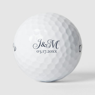 Balles De Golf Cadeaux de mariage personnalisés Navy Initiales du