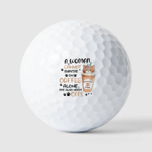 Balles De Golf Café & Chats - Cute Kawaii Art (Recto)