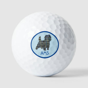 Balles De Golf Cairn Terrier Chien Silhouette Monogramme Grille B