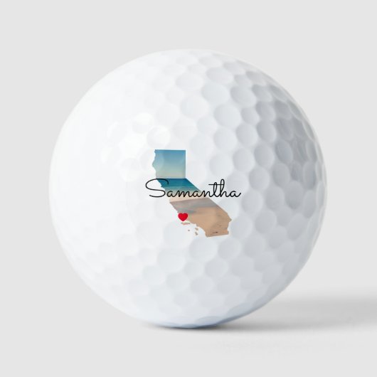 Balles De Golf California Shape Heart Photo  (Recto)