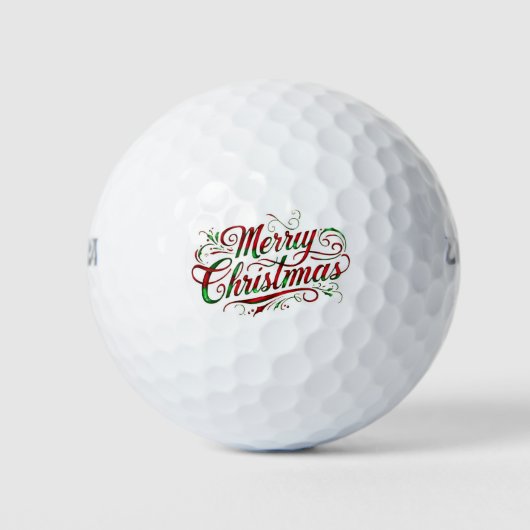 Balles De Golf Calligraphie de Noël vintage (Devant)