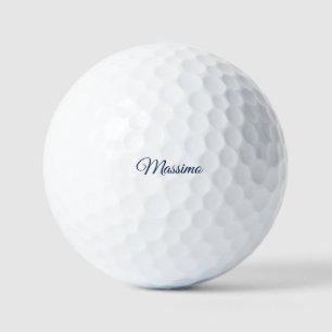 Balles De Golf Calligraphie Élégant Bleu Blanc Simple Nom