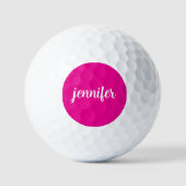 Balles De Golf Calligraphy Script Initial Name Pink Monogram (Recto)