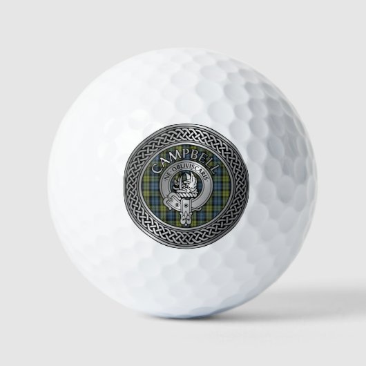 Balles De Golf Campbell Crest & Tartan Knot Golf Balls (Recto)
