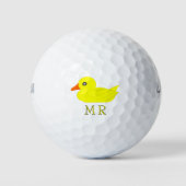 Balles De Golf Canard en caoutchouc jaune Monogramme (Devant)
