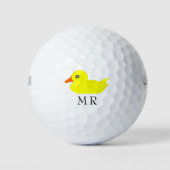 Balles De Golf Canard jaune Monogramme (Devant)