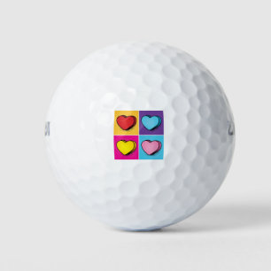 Balles De Golf Candy Heart Hearts Pop Art Valentine's Day
