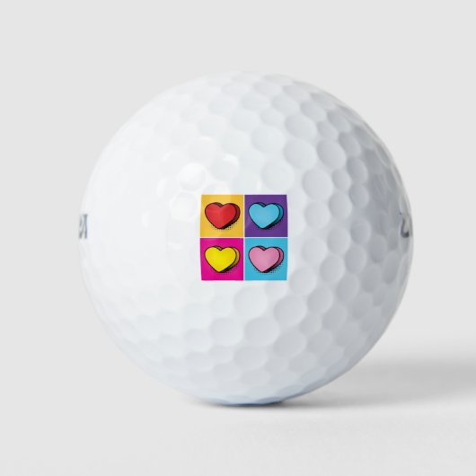 Balles De Golf Candy Heart Hearts Pop Art Valentine's Day (Devant)