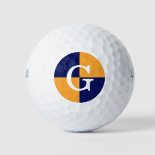 Balles De Golf Cantaloue Orange Navy Blue LG Checker Monogramme