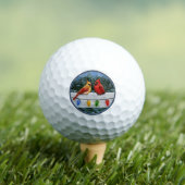 Balles De Golf Cardinal Birds et Christmas Lights Golf Balls (T-shirt Insitu)