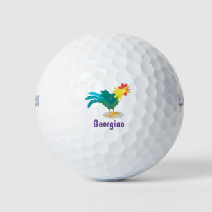 Balles De Golf Caricature amusante du coq à rames