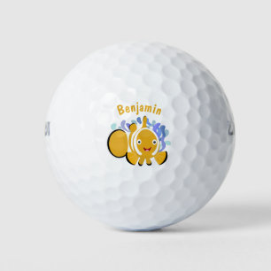 Balles De Golf Caricature d'anénome de poisson clown joli