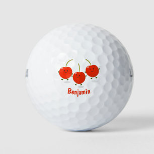 Balles De Golf Caricature de cerises rouges à sauter mûr